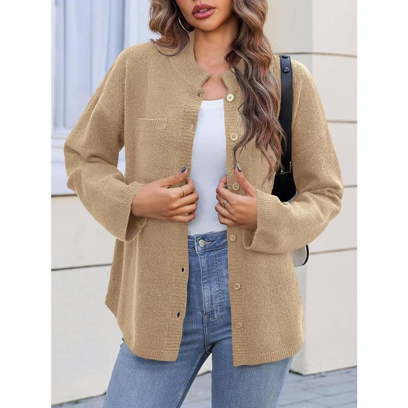 Chic and Cozy Ebifin Women's Oversized Collared Cardigan - Perfect for Fall Layering!