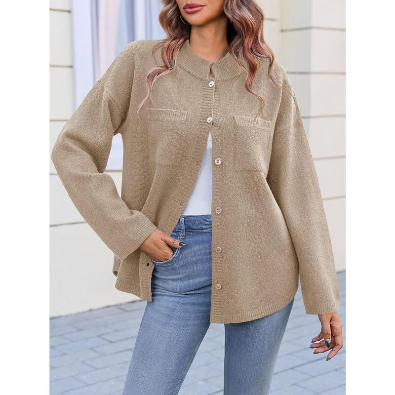 Chic and Cozy Ebifin Women's Oversized Collared Cardigan - Perfect for Fall Layering!