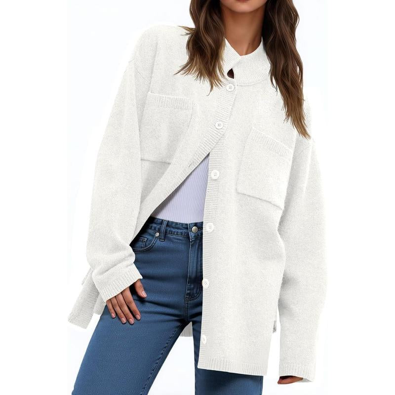 Chic and Cozy Ebifin Women's Oversized Collared Cardigan - Perfect for Fall Layering!