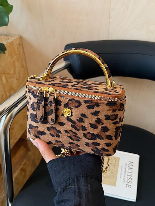 Crossbody Veske – Bakside med Leopardmønster Detalj