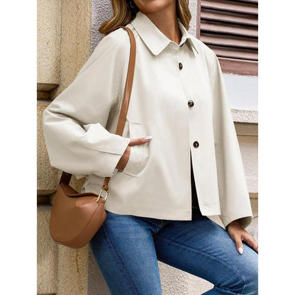 Elevate Your Style with the Imily Bela Women's Oversized Cropped Trench Coat - Trendy Batwing Sleeve Outerwear for Every Occasion