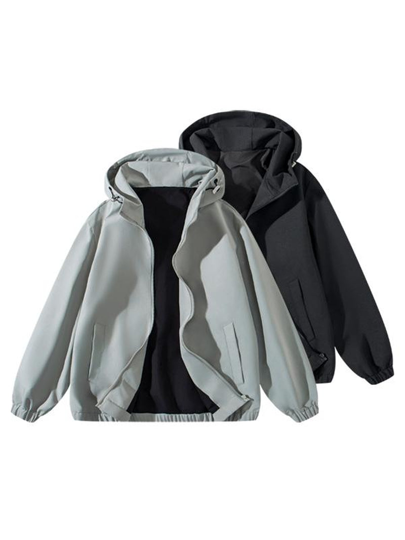 Vintage Washed Zip Up Hoodie - Casual Streetwear Sweatshirt for All Seasons