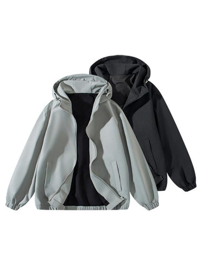 Vintage Washed Zip Up Hoodie - Casual Streetwear Sweatshirt for All Seasons