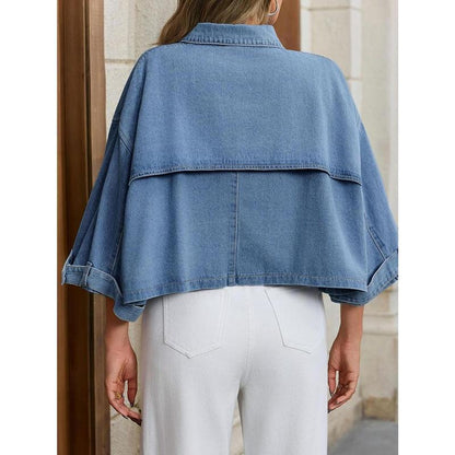 Chic and Casual: Ebifin Women's Cropped Denim Jacket with Pockets - Perfect for Every Occasion!