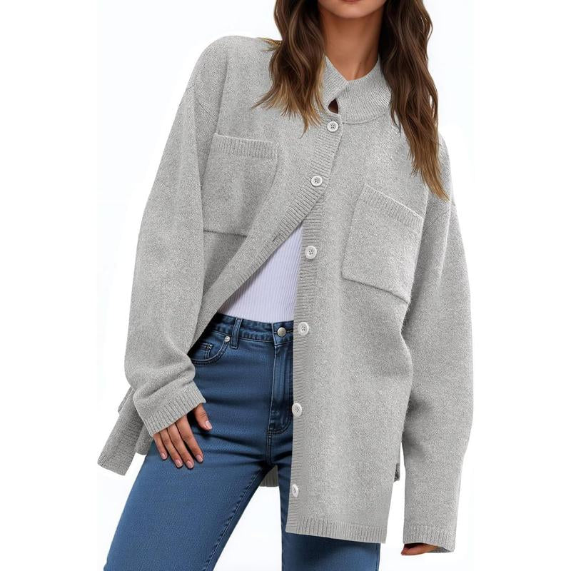 Chic and Cozy Ebifin Women's Oversized Collared Cardigan - Perfect for Fall Layering!
