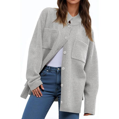 Chic and Cozy Ebifin Women's Oversized Collared Cardigan - Perfect for Fall Layering!