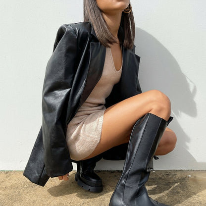 Women'S Versatile Casual Warm Leather Jacket