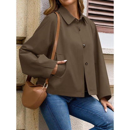Elevate Your Style with the Imily Bela Women's Oversized Cropped Trench Coat - Trendy Batwing Sleeve Outerwear for Every Occasion