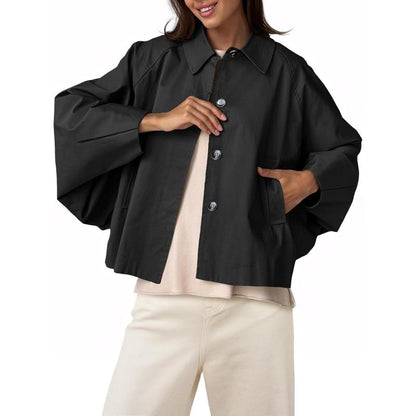 Elevate Your Style with the Imily Bela Women's Oversized Cropped Trench Coat - Trendy Batwing Sleeve Outerwear for Every Occasion