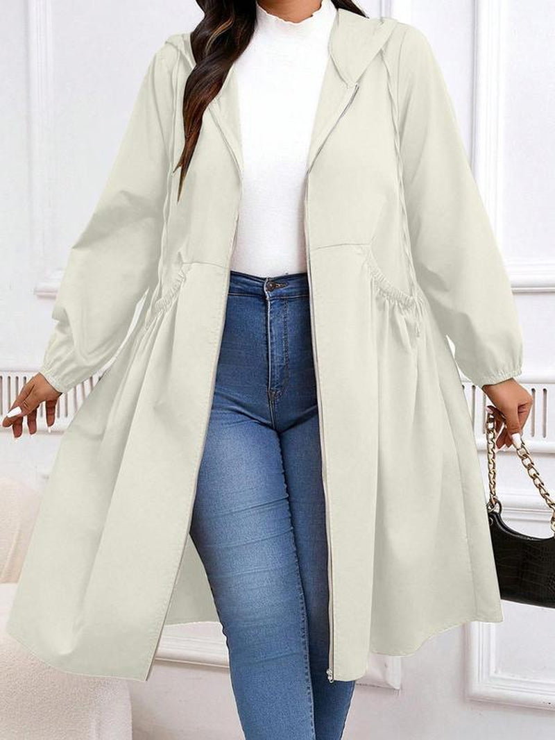 Stylish Plus Size Solid Color Longline Coat - Perfect Casual Open Front Outerwear for Fall & Winter