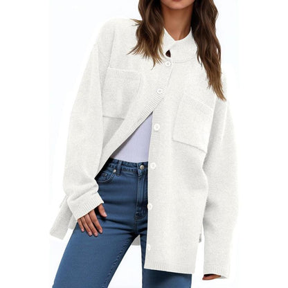 Chic and Cozy Ebifin Women's Oversized Collared Cardigan - Perfect for Fall Layering!