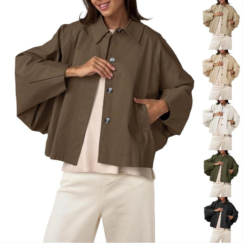 Elevate Your Style with the Imily Bela Women's Oversized Cropped Trench Coat - Trendy Batwing Sleeve Outerwear for Every Occasion