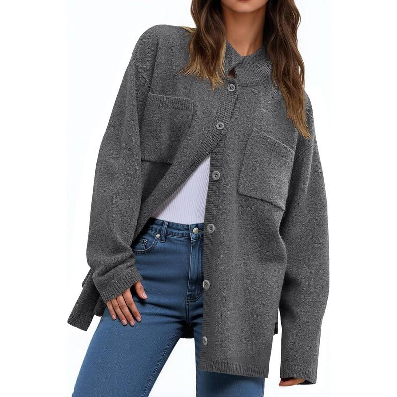 Chic and Cozy Ebifin Women's Oversized Collared Cardigan - Perfect for Fall Layering!