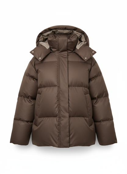 Bruine parka vooraanzicht