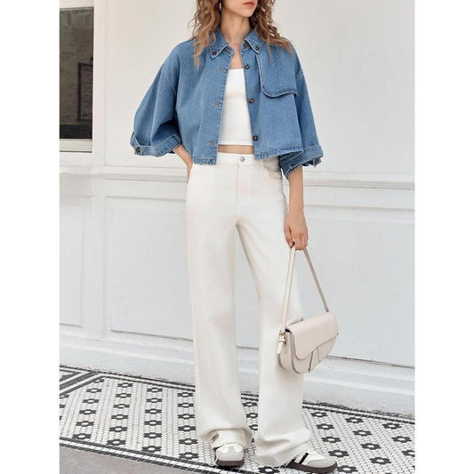 Chic and Casual: Ebifin Women's Cropped Denim Jacket with Pockets - Perfect for Every Occasion!