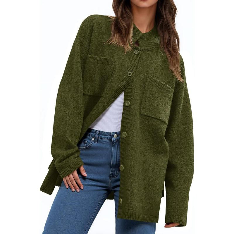 Chic and Cozy Ebifin Women's Oversized Collared Cardigan - Perfect for Fall Layering!