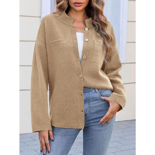 Chic and Cozy Ebifin Women's Oversized Collared Cardigan - Perfect for Fall Layering!