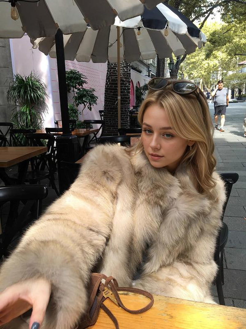 Elevate Your Winter Wardrobe with Our Chic Women's Faux Fox Fur Coat - Stand Collar, Long Sleeve, and Cozy H-Line Cut for Effortless Style