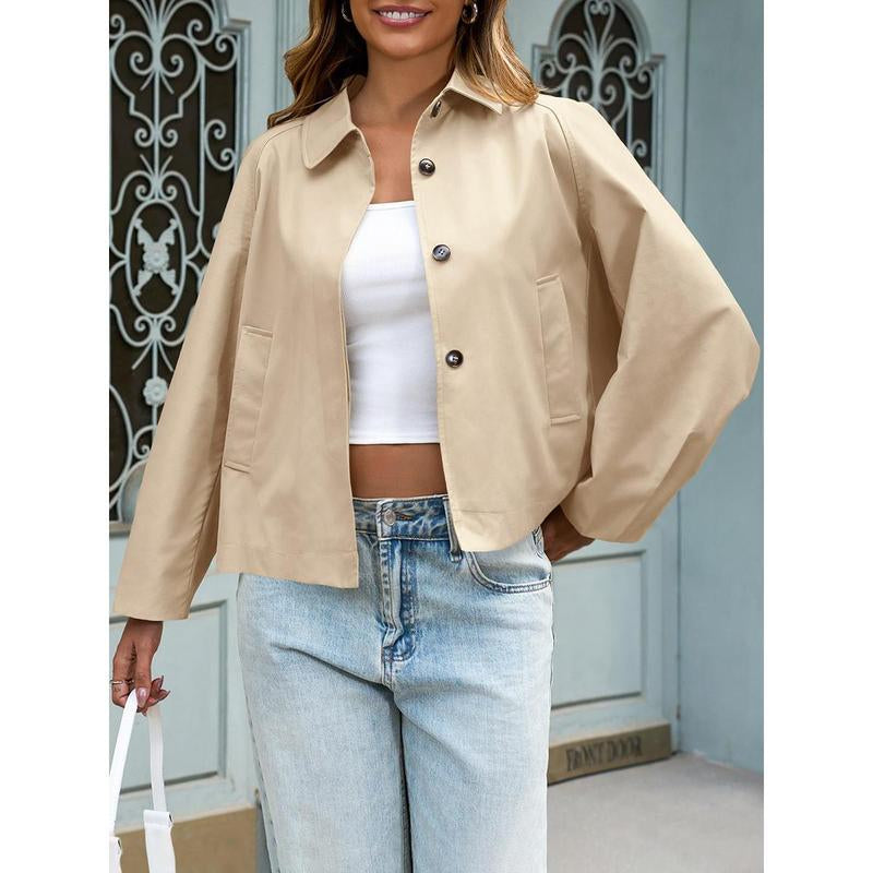 Elevate Your Style with the Imily Bela Women's Oversized Cropped Trench Coat - Trendy Batwing Sleeve Outerwear for Every Occasion