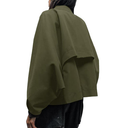 Elevate Your Style with the Imily Bela Women's Oversized Cropped Trench Coat - Trendy Batwing Sleeve Outerwear for Every Occasion
