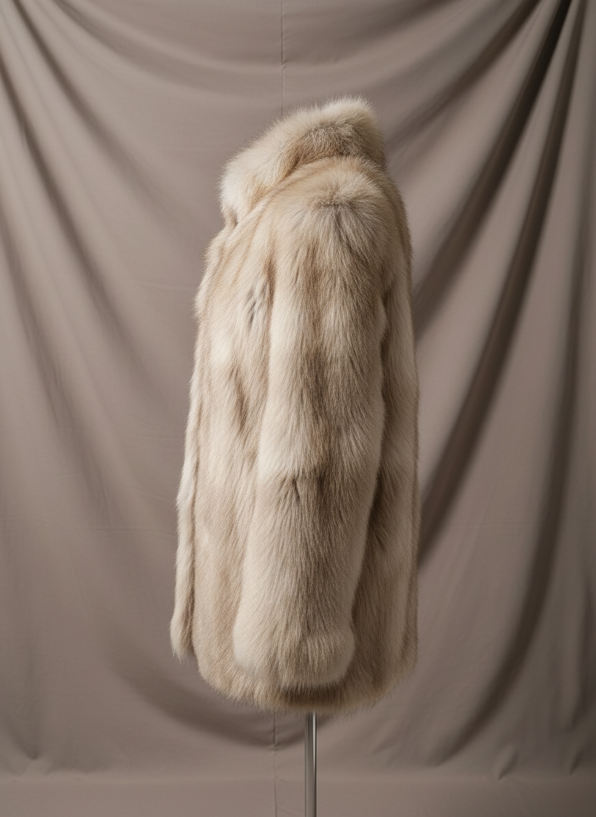 Fuskepels jas zijkant