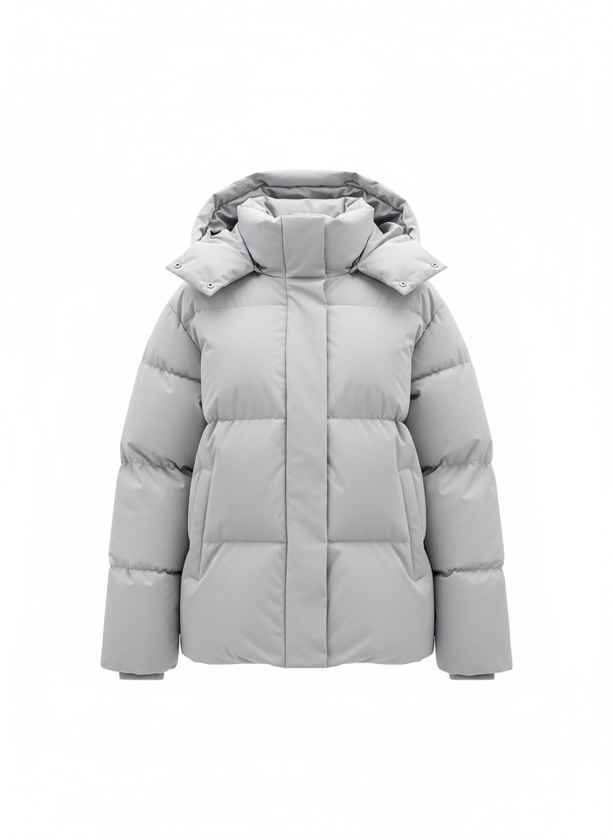 Lichtgrijze parka vooraanzicht