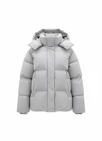 Lichtgrijze parka vooraanzicht