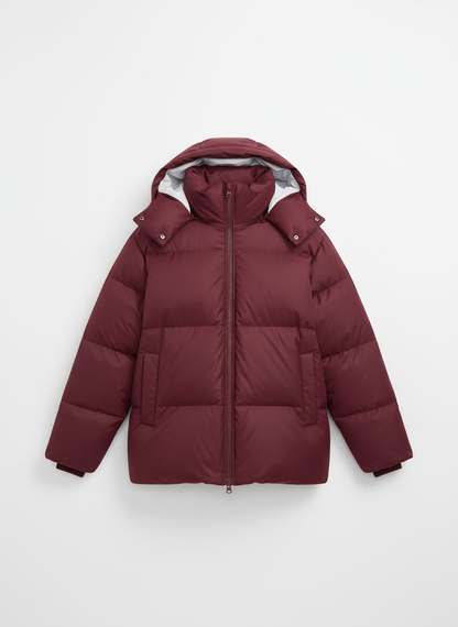 Wine red parka vooraanzicht