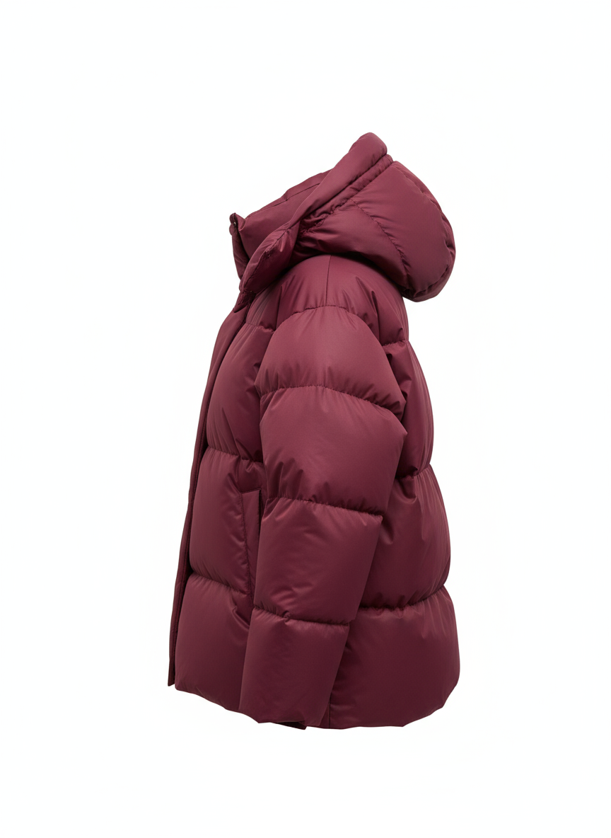 Wine red parka zijaanzicht